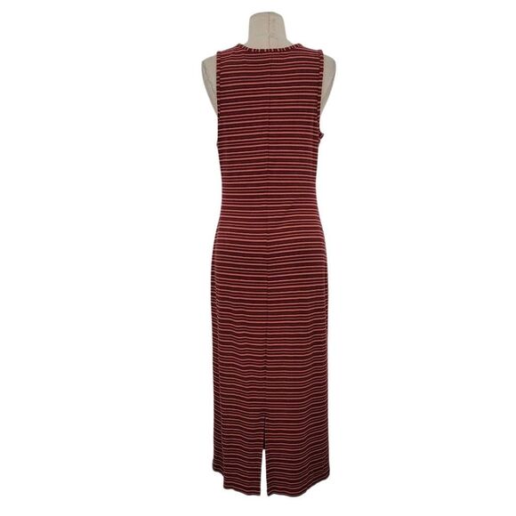 Marine‎ Layer Lexi Rib Daytime Midi Dress Sz XL Ruby Wine Striped Knit Casual - Picture 4 of 10